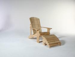  The Adirondack Chair features a sculpted seat, and curved back slats for maximum comfort! It is made entirely out of 5/4 Western Red Cedar.

Stainless steel screws, and special, elasticized polyurethane adhesive hold the chairs together. The chairs are rigid, even when put through -40 to 120 degree temperature.